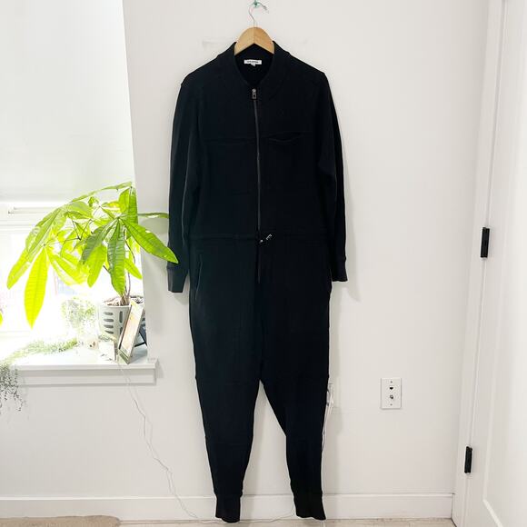 Good American Black Sweat Jumpsuit Size 6 / 3X - Picture 1 of 8